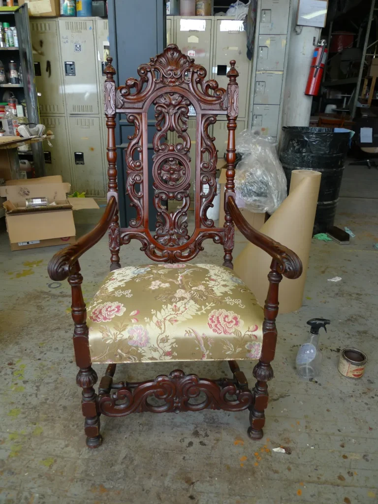 Baroque Chair — Reupholstery — after restoration by Olek Inc.