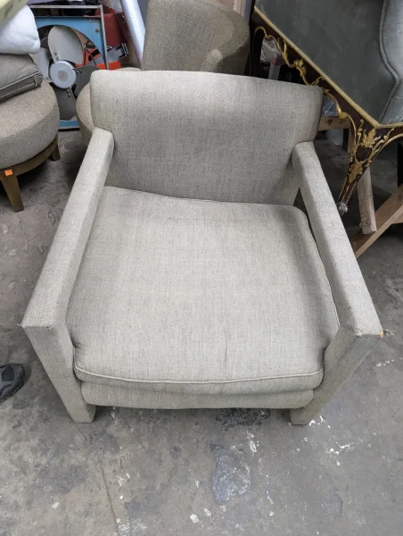 Jacques Adnet mid-century modern furniture after expert restoration and reupholstery by Olek Inc.